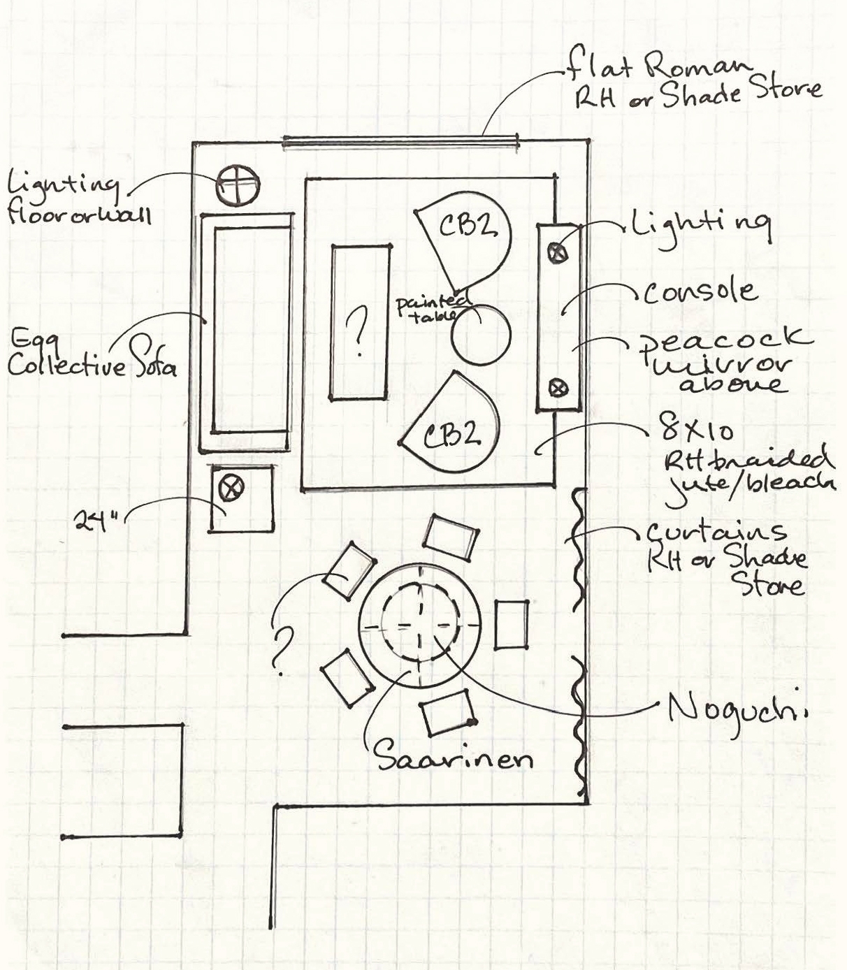 After receiving measurements of your space, we will do some preliminary sketches.&amp;nbsp;